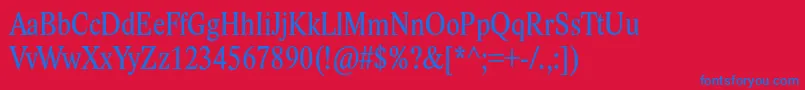 Lidostfcond Font – Blue Fonts on Red Background