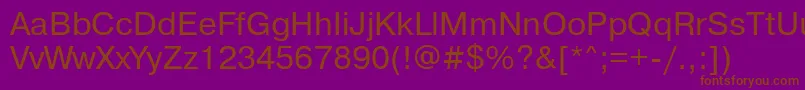 Pragmaticakoictt-Schriftart – Braune Schriften auf violettem Hintergrund