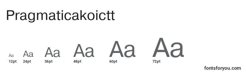 Размеры шрифта Pragmaticakoictt