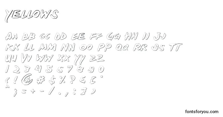 Fuente Yellows - alfabeto, números, caracteres especiales