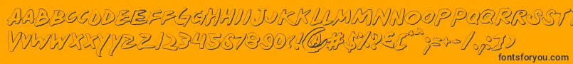 Yellows-Schriftart – Schwarze Schriften auf orangefarbenem Hintergrund