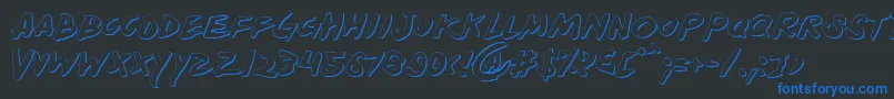 フォントYellows – 黒い背景に青い文字