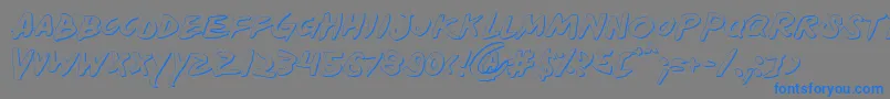 フォントYellows – 灰色の背景に青い文字
