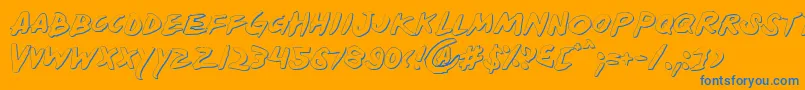 Yellows-Schriftart – Blaue Schriften auf orangefarbenem Hintergrund