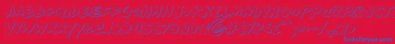 フォントYellows – 赤い背景に青い文字