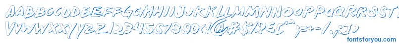 フォントYellows – 白い背景に青い文字