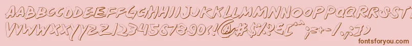 フォントYellows – ピンクの背景に茶色のフォント