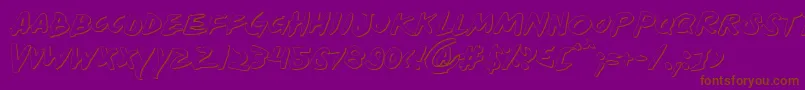 フォントYellows – 紫色の背景に茶色のフォント