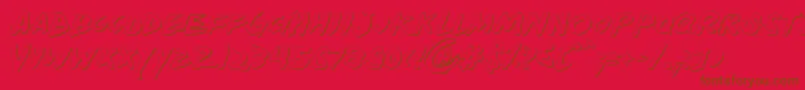フォントYellows – 赤い背景に茶色の文字