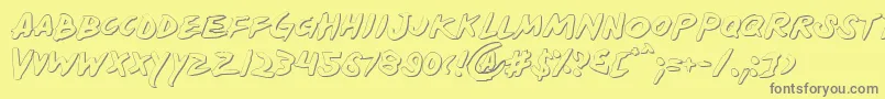 フォントYellows – 黄色の背景に灰色の文字