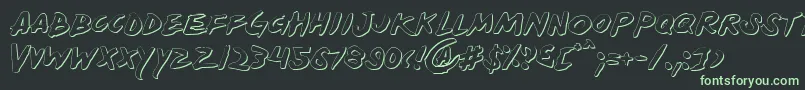 フォントYellows – 黒い背景に緑の文字