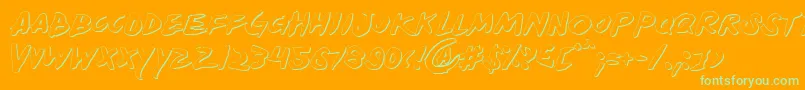 フォントYellows – オレンジの背景に緑のフォント