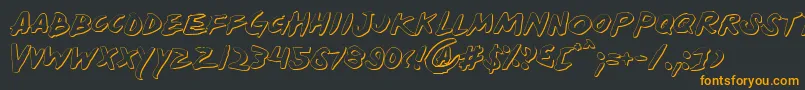 フォントYellows – 黒い背景にオレンジの文字