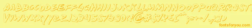 Yellows-Schriftart – Orangefarbene Schriften auf gelbem Hintergrund