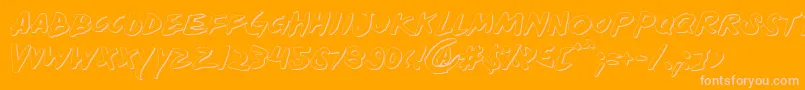 Yellows-Schriftart – Rosa Schriften auf orangefarbenem Hintergrund