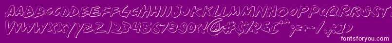 フォントYellows – 紫の背景にピンクのフォント