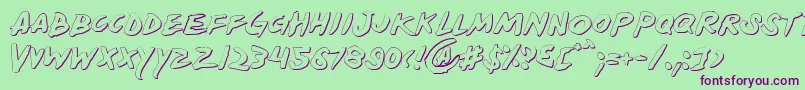Yellows Font – Purple Fonts on Green Background