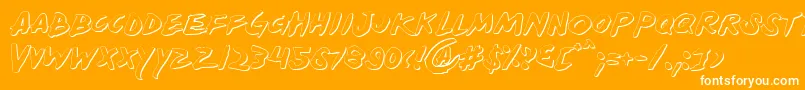 Yellows-Schriftart – Weiße Schriften auf orangefarbenem Hintergrund