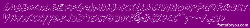 Yellows-fontti – valkoiset fontit violetilla taustalla