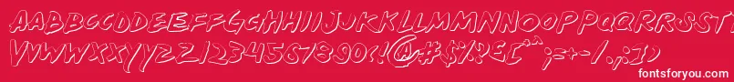 フォントYellows – 赤い背景に白い文字