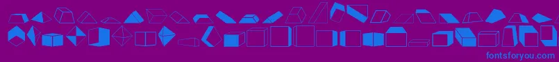 Shapes2o-fontti – siniset fontit violetilla taustalla