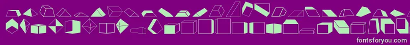 Shapes2o-fontti – vihreät fontit violetilla taustalla