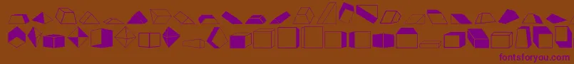 Shapes2o-Schriftart – Violette Schriften auf braunem Hintergrund