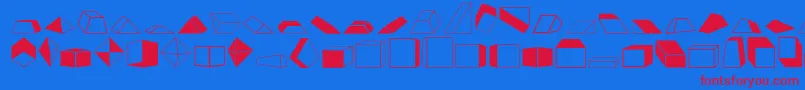 Shapes2o Font – Red Fonts on Blue Background