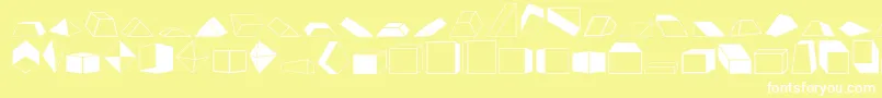Czcionka Shapes2o – białe czcionki na żółtym tle