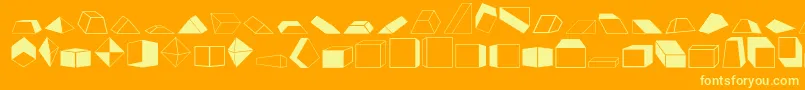 Shapes2o-fontti – keltaiset fontit oranssilla taustalla