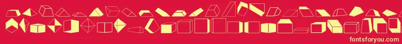 Shapes2o-fontti – keltaiset fontit punaisella taustalla