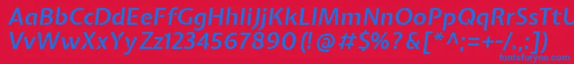 フォントExpletussansSemibolditalic – 赤い背景に青い文字