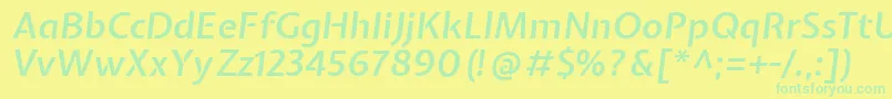 フォントExpletussansSemibolditalic – 黄色い背景に緑の文字