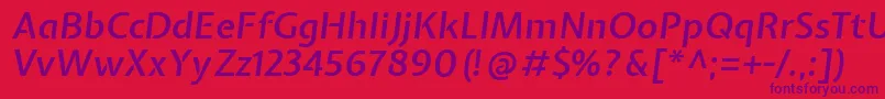 フォントExpletussansSemibolditalic – 赤い背景に紫のフォント