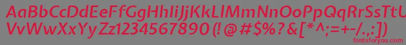 フォントExpletussansSemibolditalic – 赤い文字の灰色の背景
