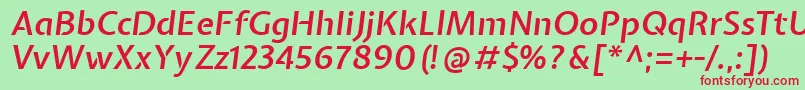 Шрифт ExpletussansSemibolditalic – красные шрифты на зелёном фоне