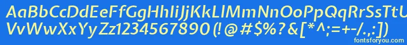 Шрифт ExpletussansSemibolditalic – жёлтые шрифты на синем фоне