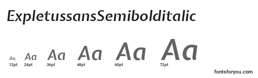 ExpletussansSemibolditalic-fontin koot