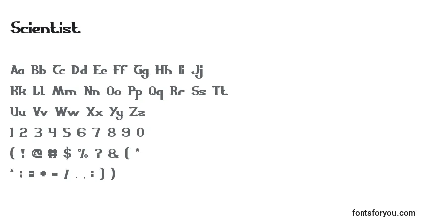 Fuente Scientist - alfabeto, números, caracteres especiales