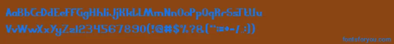 Scientist Font – Blue Fonts on Brown Background