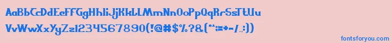 フォントScientist – ピンクの背景に青い文字