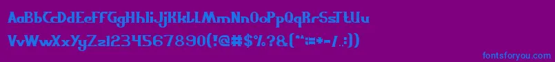 フォントScientist – 紫色の背景に青い文字