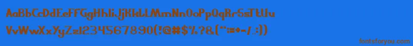 フォントScientist – 茶色の文字が青い背景にあります。
