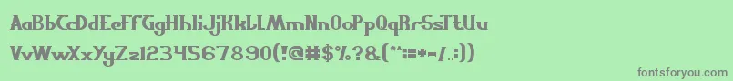 フォントScientist – 緑の背景に灰色の文字