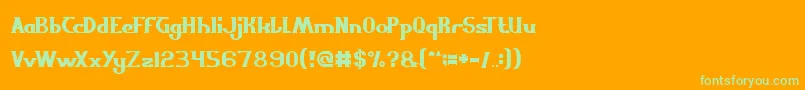 Scientist Font – Green Fonts on Orange Background