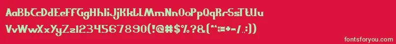 Scientist Font – Green Fonts on Red Background