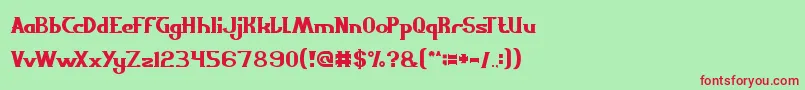 Scientist Font – Red Fonts on Green Background