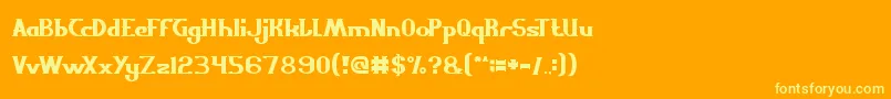 フォントScientist – オレンジの背景に黄色の文字