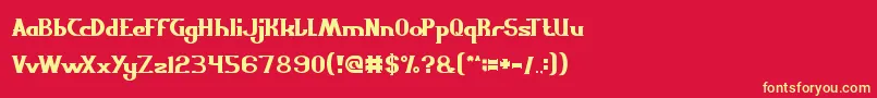 Scientist Font – Yellow Fonts on Red Background