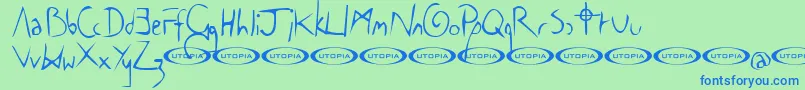 TheCowboyFont Font – Blue Fonts on Green Background